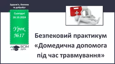 №17 - Безпековий практикум «Домедична допомога під час травмування».