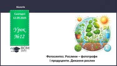 №012 - Фотосинтез. Рослини – фототрофи і продуценти. Дихання рослин. №012 - Фотосинтез. Рослини – фототрофи і продуценти. Дихання рослин.