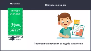 №125 - Повторення вивчених випадків множення.