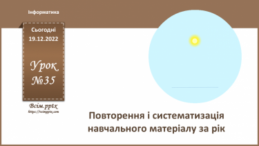 №35 - Інструктаж з БЖД. Повторення і систематизація навчального матеріалу за рік.