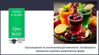 №102 - Особливості вживання окремих граматичних форм №102 - Особливості вживання окремих граматичних форм