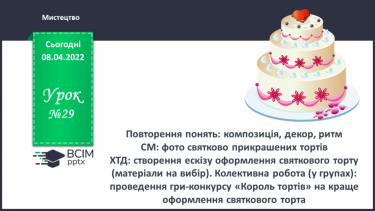 №029 - Повторення понять: композиція, декор, ритм СМ: фото святково прикрашених тортів