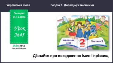 №045 - Дізнайся про походження імен і прізвищ.