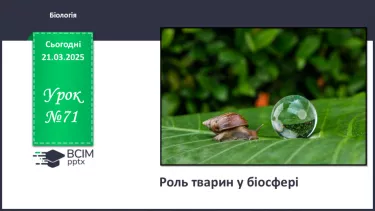 №71 - Роль тварин у біосфері. №71 - Роль тварин у біосфері.
