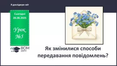 №0005 - Як змінилися способи передавання повідомлень? №0005 - Як змінилися способи передавання повідомлень?