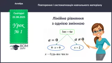 №0001 - Лінійні рівняння з однією змінною №0001 - Лінійні рівняння з однією змінною