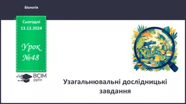 №48 - Узагальнювальні дослідницькі завдання. Підсумок за 1 семестр.