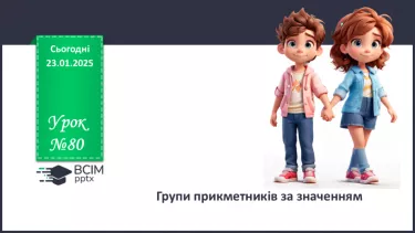 №0080 - Групи прикметників за значенням: якісні, відносні, присвійні