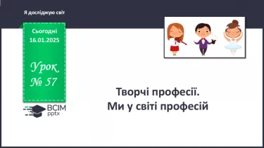 №057 - Творчі професії. Головна професія. №057 - Творчі професії. Головна професія.