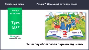 №087 - Пиши службові слова окремо від інших. №087 - Пиши службові слова окремо від інших.