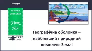 №09 - Географічна оболонка – найбільший природний комплекс Землі.