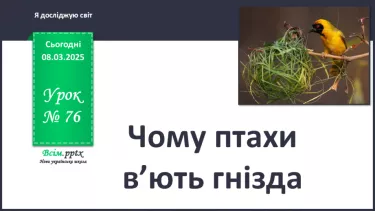 №0076 - Чому птахи в’ють гнізда №0076 - Чому птахи в’ють гнізда