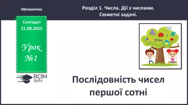 №001 - Послідовність чисел першої сотні. №001 - Послідовність чисел першої сотні.