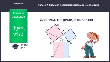 №12 - Аксіоми, теореми, означення.