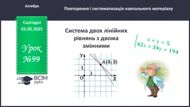 №099 - Системи лінійних рівнянь з двома змінними. №099 - Системи лінійних рівнянь з двома змінними.