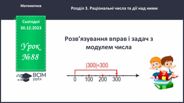 №088 - Розв’язування вправ і задач з модулем числа.