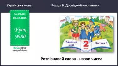 №080 - Розпізнавай слова – назви чисел. №080 - Розпізнавай слова – назви чисел.