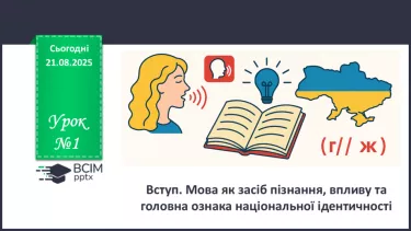№001 - П/О. ГР1, ГР2, ГР3, ГР4. Вступ. Мова як засіб пізнання, впливу та головна ознака національної ідентичності №001 - П/О. ГР1, ГР2, ГР3, ГР4. Вступ. Мова як засіб пізнання, впливу та головна ознака національної ідентичності