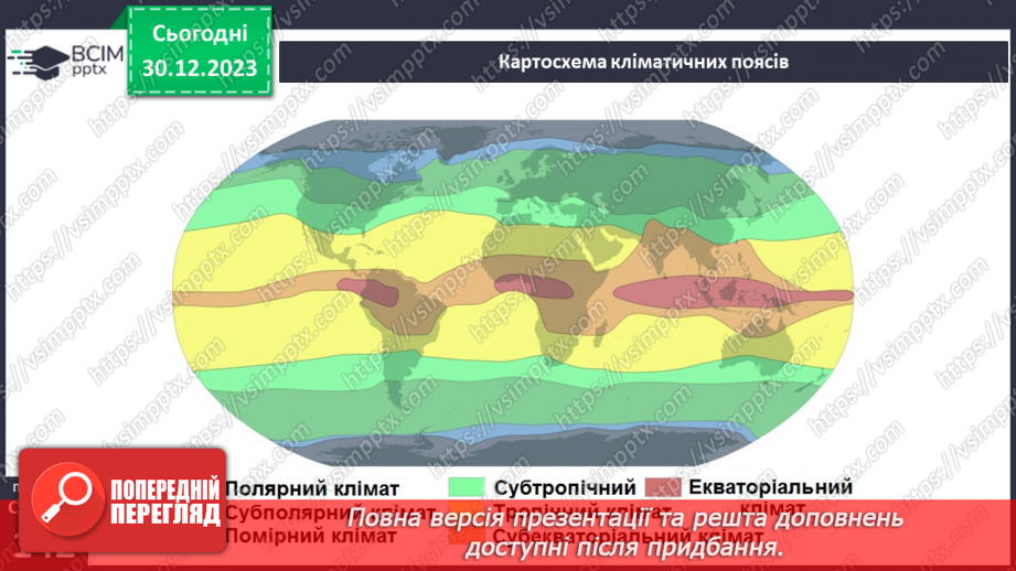 №36-37 - Чому на Землі різний клімат. Клімат. Кліматична карта світу, України. Ресурси атмосфери. Робота з кліматичними картами.10