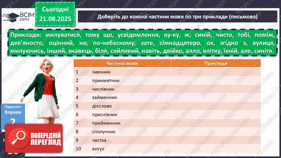 №003 - П/О. ГР1, ГР2, ГР3, ГР4. Самостійні й службові частини мови. Вигук8 №003 - П/О. ГР1, ГР2, ГР3, ГР4. Самостійні й службові частини мови. Вигук8