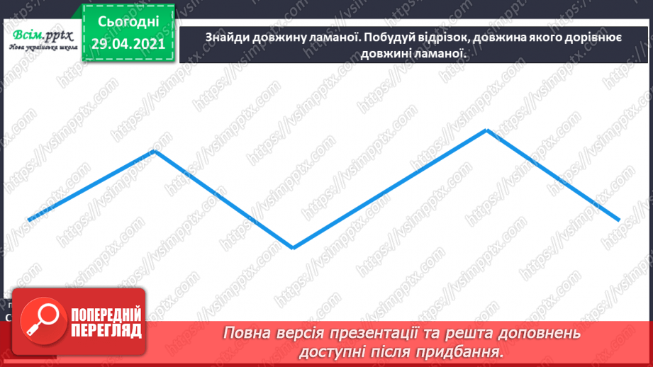 №009 - Повторення вивченого матеріалу. Лічба десятками. Обчис­лення довжини ламаної. Визначення часу за годинником.25