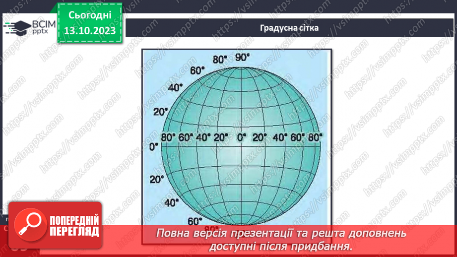 №16 - Градусна сітка на географічній карті.4