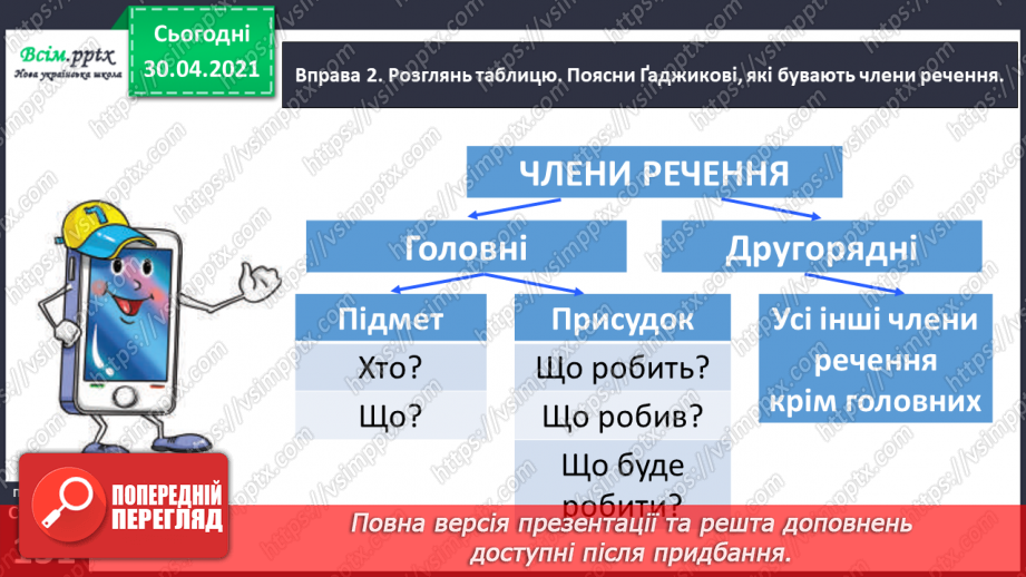 №096 - Визначаю в реченні головні і другорядні члени11