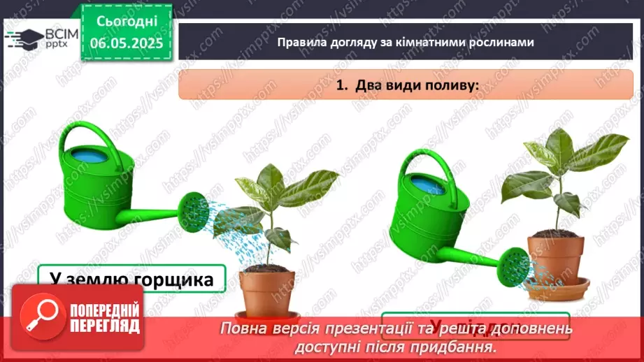 №101-102 - Догляд за кімнатними рослинами. Пересаджування квітів13