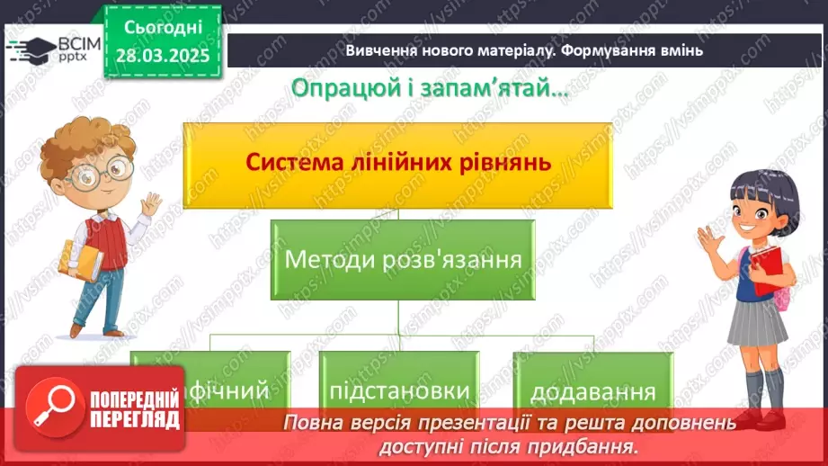 №086 - Розв’язування систем двох лінійних рівнянь з двома змінними способом додавання.4