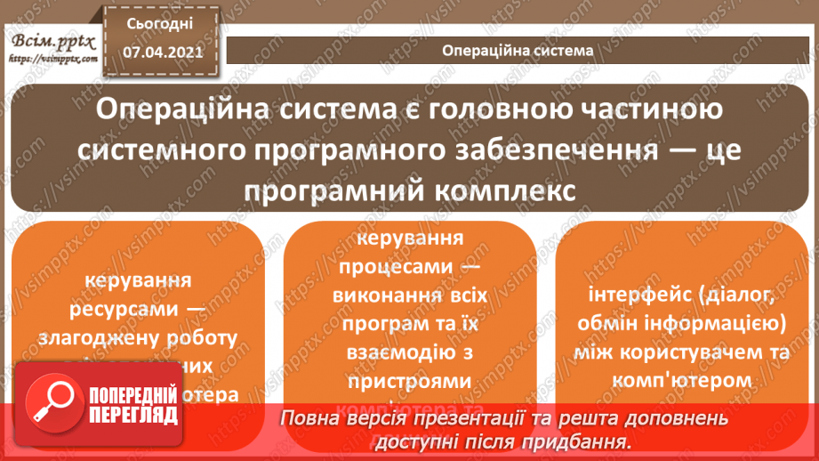 №01 - Правила поведінки і безпеки життєдіяльності (БЖ) в комп’ютерному класі. Класифікація програмного забезпечення. Операційні системи, їхні різновиди.18