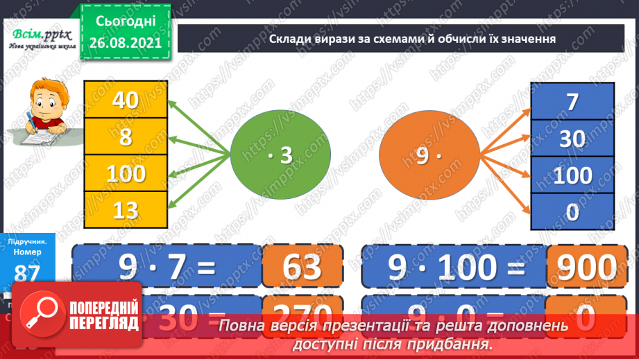 №009 - Множення у стовпчик. Знаходження значень виразів.13