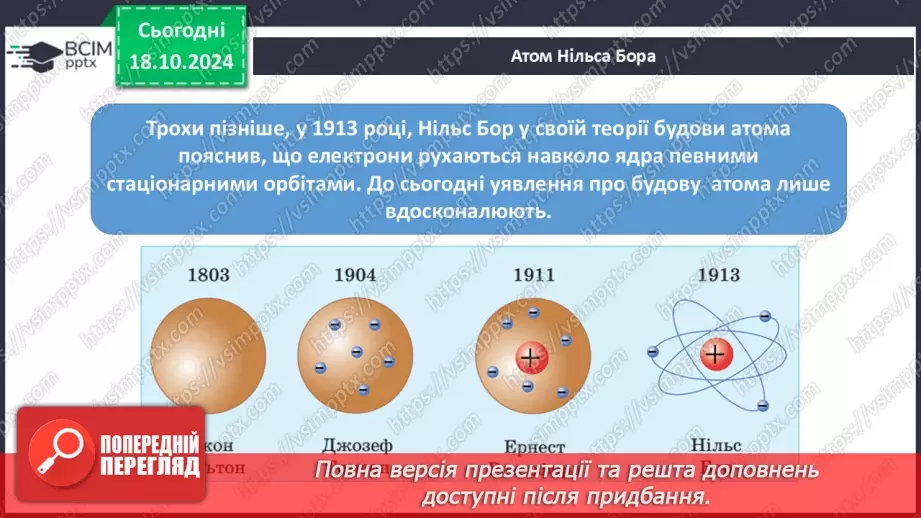 №009 - Аналіз діагностувальної роботи. Робота над виправленням та попередженням помилок.  Первинні відомості про будову атома: ядро та електрони.11