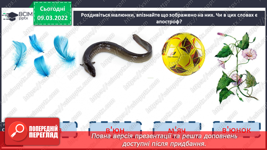 №177 - Апостроф. Формування вмінь читання слова з апострофом. Аналітико-синтетичні види роботи зі словами-назвами предметів, які намальовані у«віночку»19 №177 - Апостроф. Формування вмінь читання слова з апострофом. Аналітико-синтетичні види роботи зі словами-назвами предметів, які намальовані у«віночку»19
