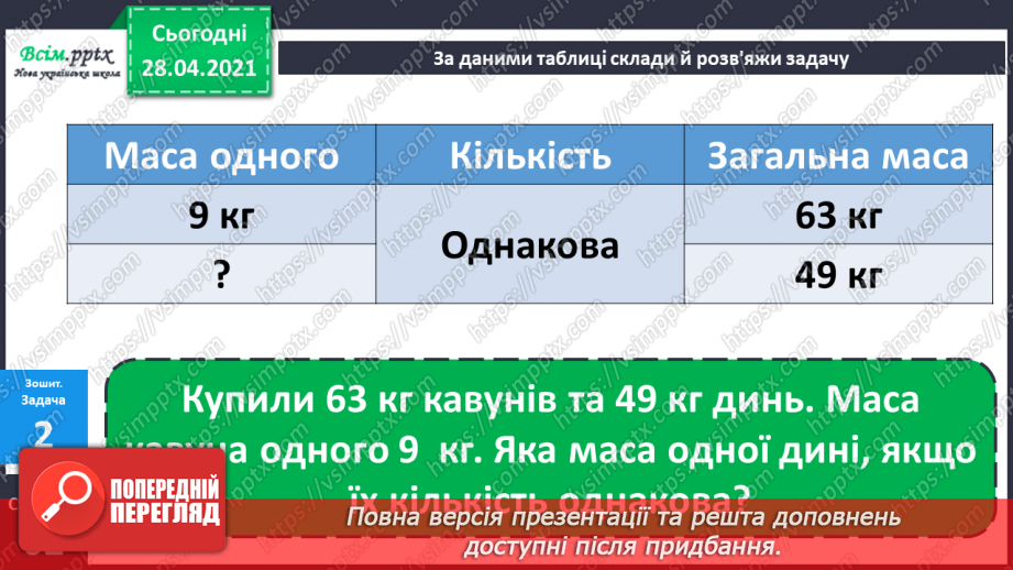 №102 - Множення на 1 і 0. Розв'язування розширеної задачі на зведення до одиниці, що містить непряме зменшення на кілька одиниць.45