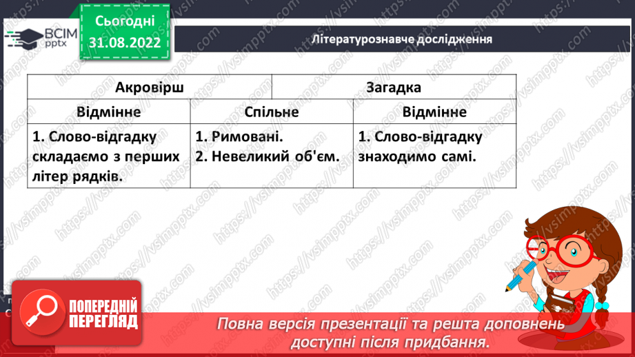№009 - Поняття про акровірш. Дмитро Білоус «Світлий храм», Наталія Внукова «Навчання», «Рідна мова».21