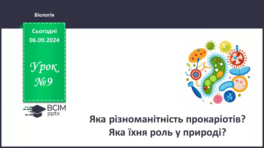 №09 - Яка різноманітність прокаріотів? Яка їхня роль у природі?0