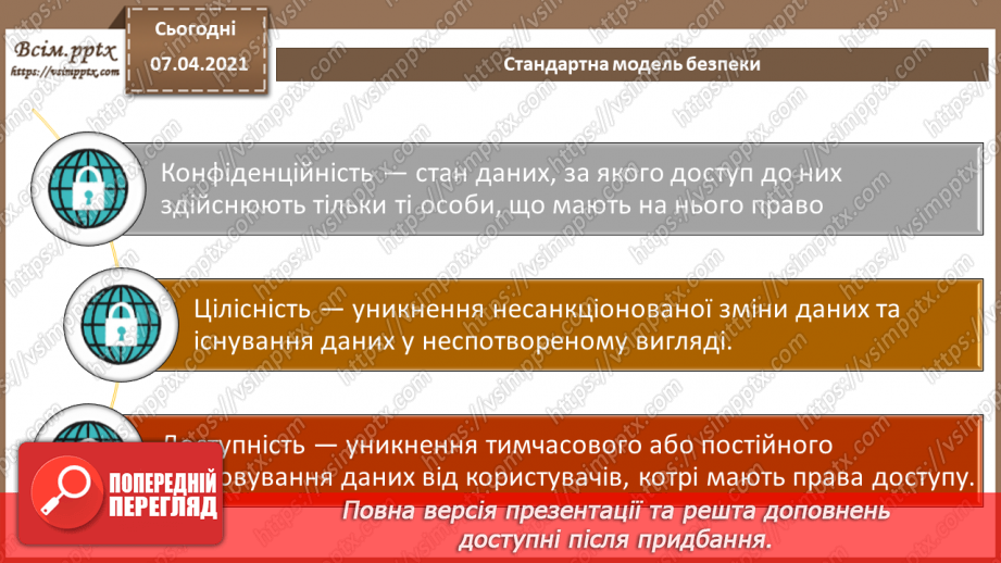 №08 - Безпека в Інтернеті.  Загрози безпеці та пошкодження даних у комп’ютері22