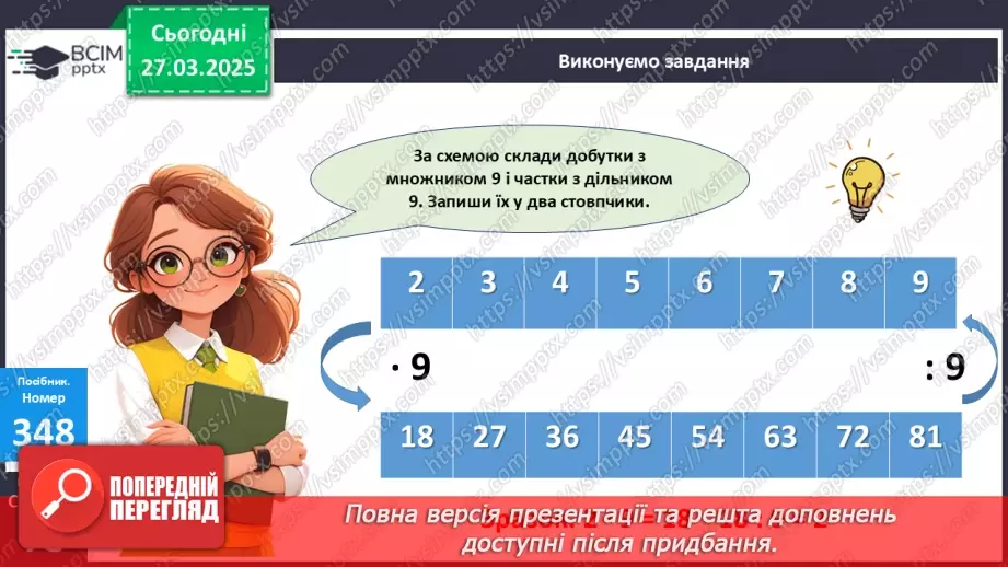 №116 - Складання за схемою добутків з множником 9 і частки з дільником 9.15 №116 - Складання за схемою добутків з множником 9 і частки з дільником 9.15