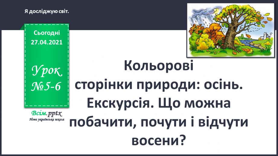 №005 - 006 - Кольорові сторінки природи: осінь. Екскурсія. Що можна побачити, почути і відчути восени?0