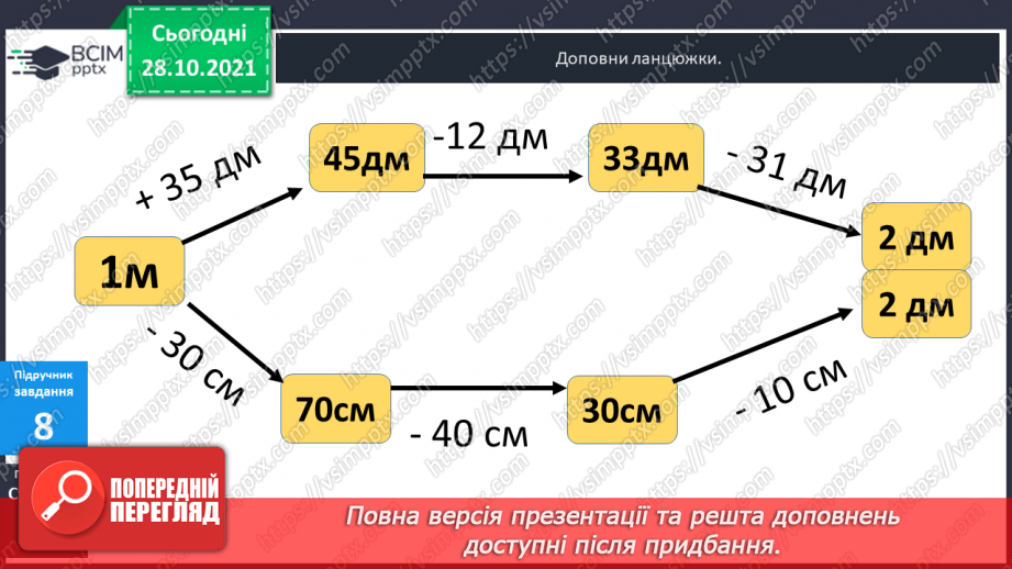 №032 - Поняття  «іменоване  число». Дії  над  іменованими  числами, вираженими  в  одиницях  довжини  двох  найменувань. Перетворення  «мішаного»  іменованого  числа  у  звичайне.24