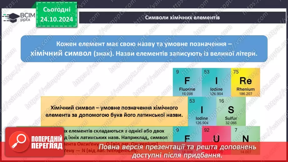 №010 - Хімічні елементи. Їхні назви та символи9