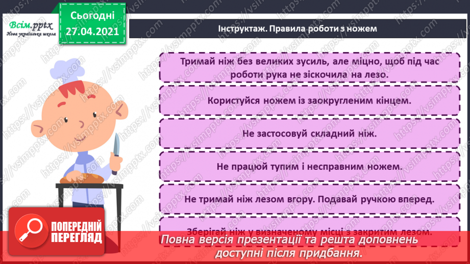 №027 - Готуємо бутерброд «Курча». Приготування бутерброду за поданим алгоритмом.19