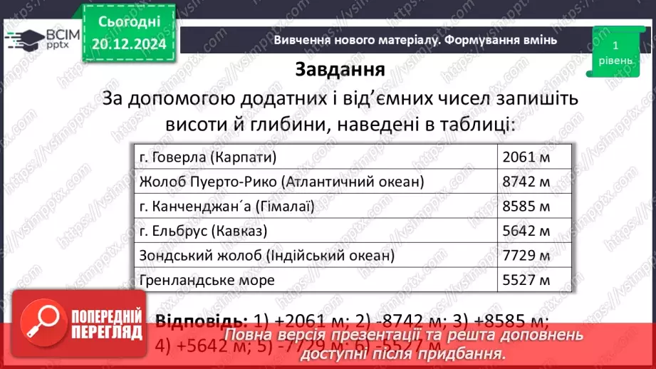 №081 - Додатні та від’ємні числа. Число нуль.23