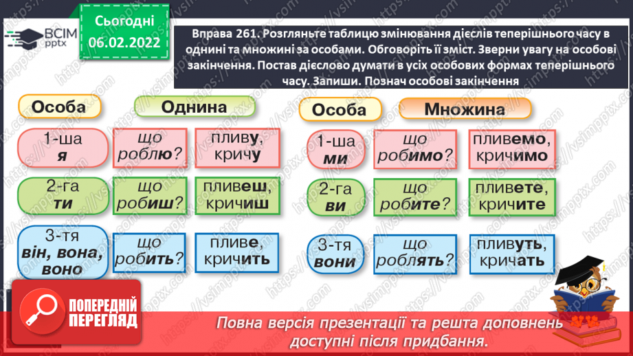 №078 - Змінювання дієслів теперішнього часу за особами і числами17