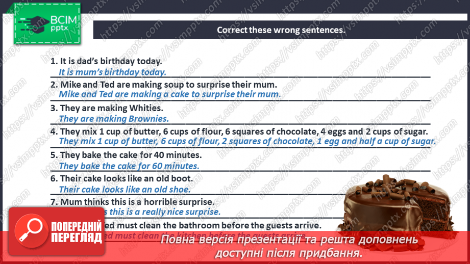 №035 - A Recipe of my Favourite Cake. Modal verb ‘must’/‘mustn’t’.18