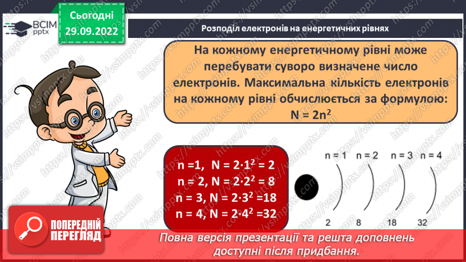 №14 - Послідовність заповнення електронами енергетичних рівнів і підрівнів. Електронні формули атомів.14