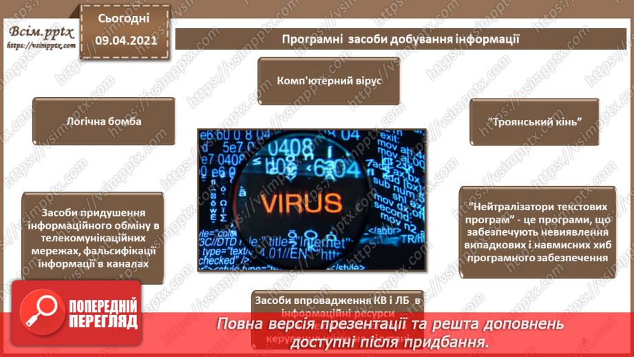 №04 - Основні ненавмисні і навмисні штучні загрози. Технічні засоби добування інформації. Програмні засоби добування інформації8