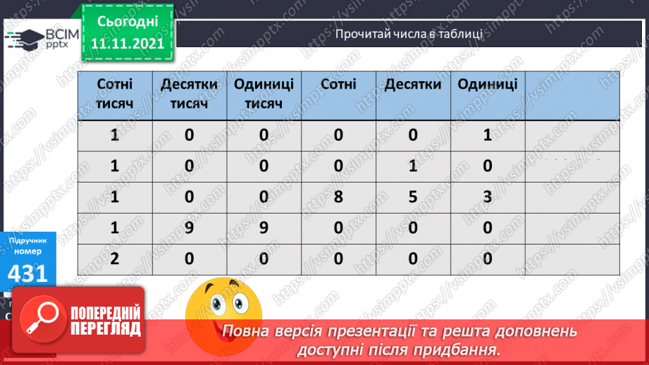 №043 - Ознайомлення з числами від  100000 до 199999. Задача з дробами на знаходження третього доданку.11