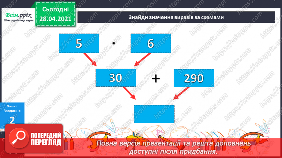 №071 - Віднімання круглих трицифрових чисел з переходом через розряд. Рівняння. Аналіз діагностичної роботи.40