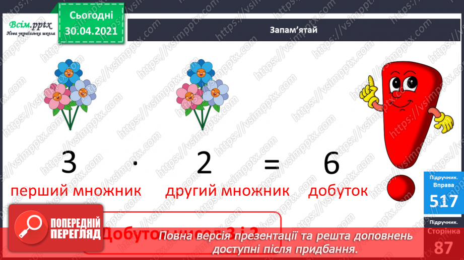 №066 - Назви компонентів і результату дії множення. Обчислення виразів. Розв’язування задач.8